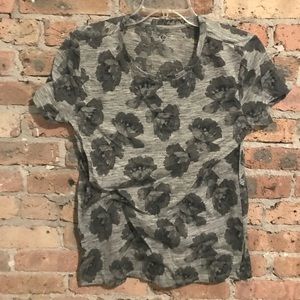 Ann Taylor loft floral short sleeve shirt - medium